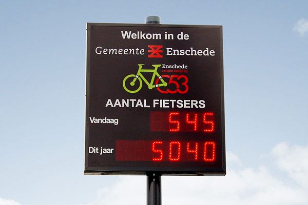 Fietsteldisplay Gemeente Enschede