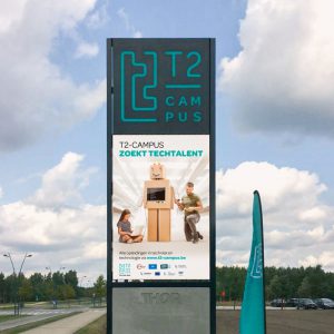 T2-campus grafisch outdoor LED-totem
