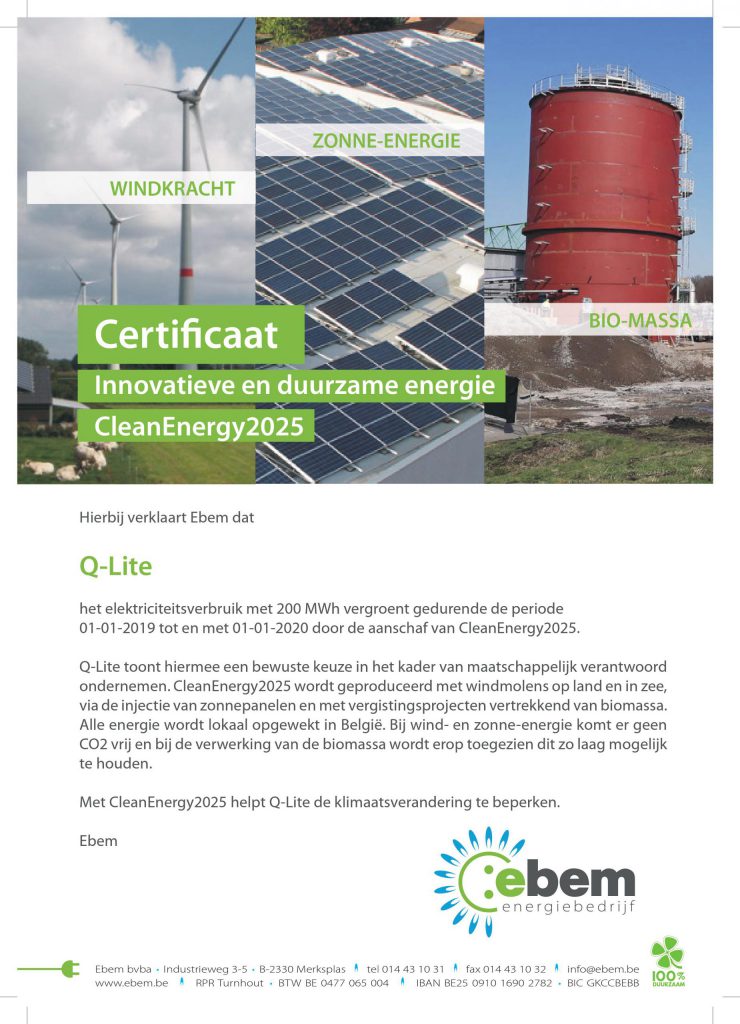 Certificaat groene energie