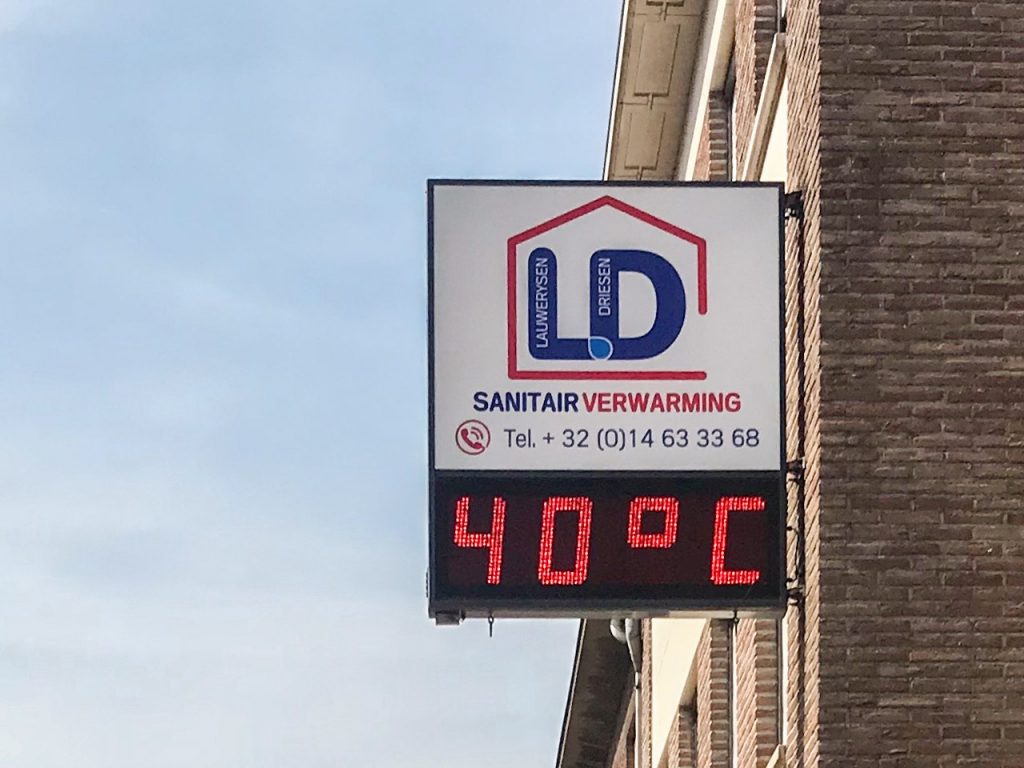 Tijd- en temperatuurdisplay