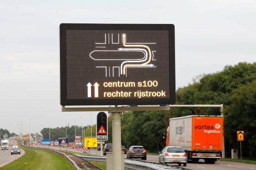 Dynamisch verkeersbord autostrade Nijmegen