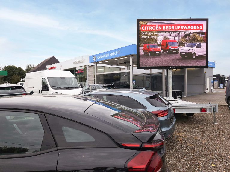 outdoor mobiel led-scherm garage