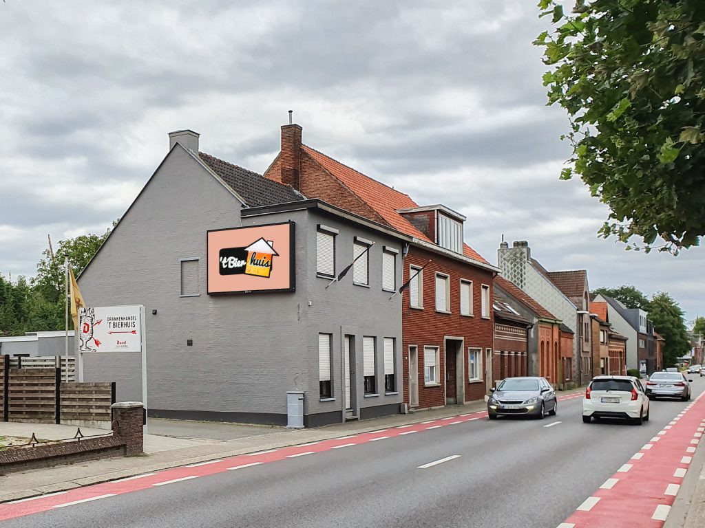 Outdoor LED-display gevel Bierhuis Hoogstraten