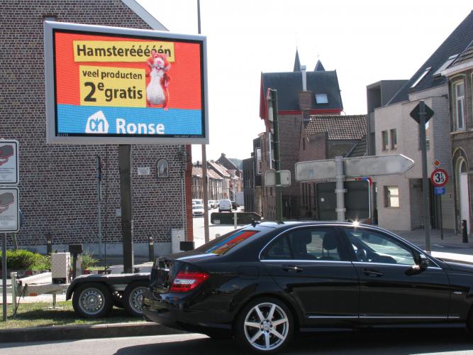 Outdoor mobiel LED-display trailer Albert Heijn AH Ronse