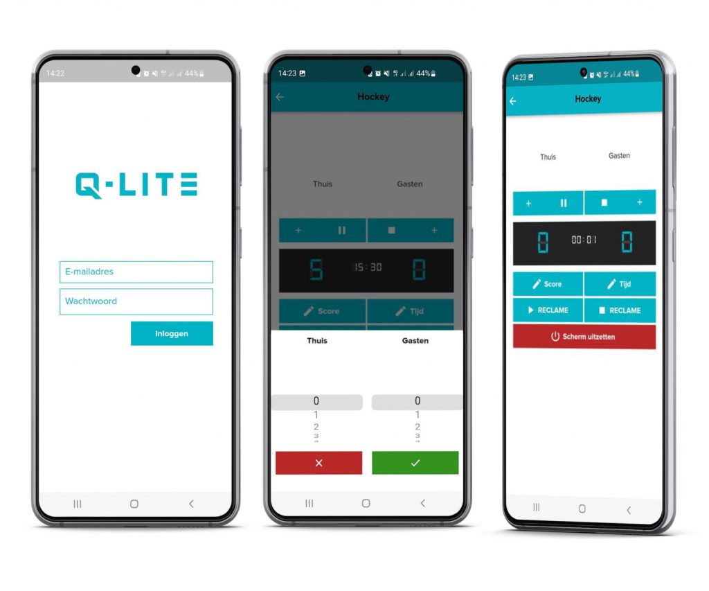 Q-lite Score gebruiksvriendelijke app scoresoftware op mobiel apparaat smartphone