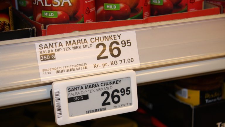 E-ink label in de supermarkt