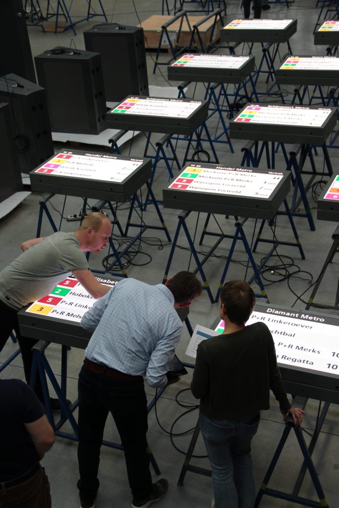 Schermen van De Lijn in productie