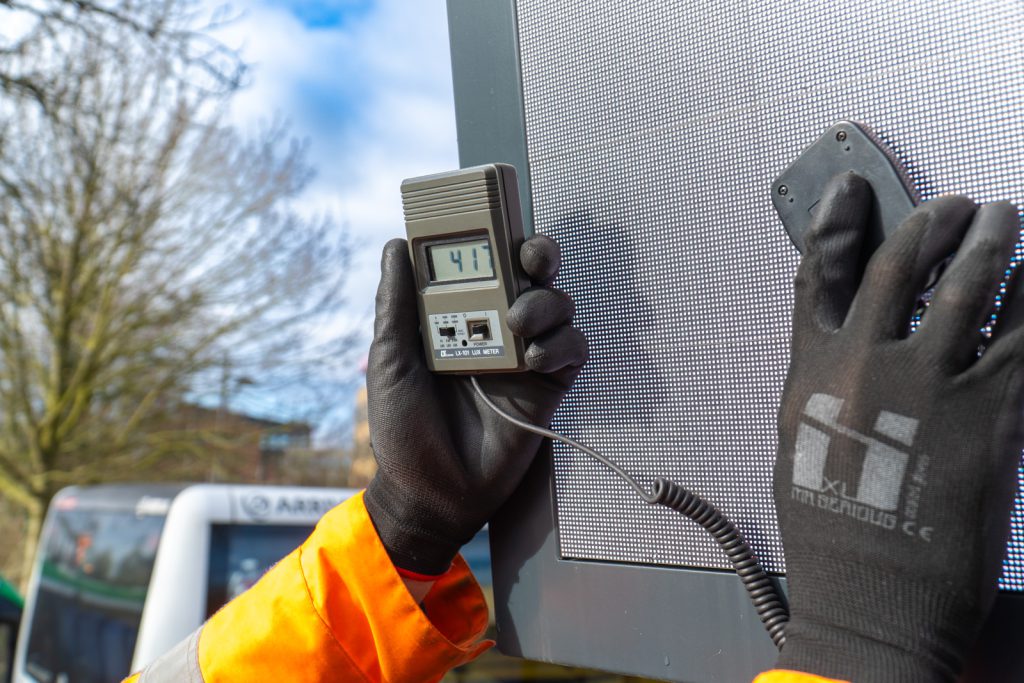 Lichtmeting van Q-lite op locatie