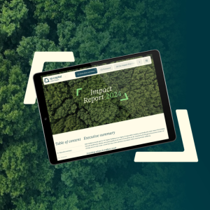 Tablet met Impact Report 2025