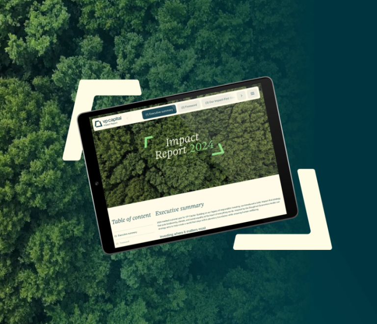 Tablet met Impact Report 2025