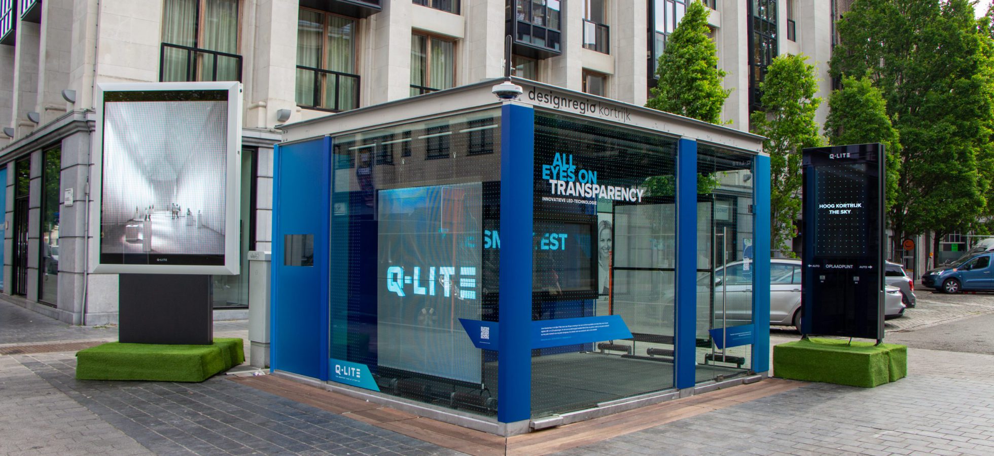 Transparant LED display Kiosk Kortrijk